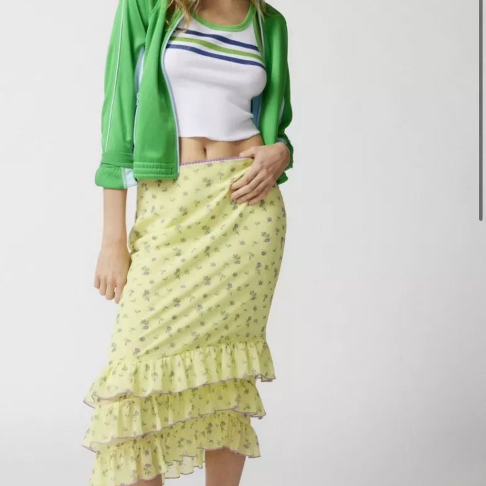 Urban Outiftter Yellow Ruffle Skirt